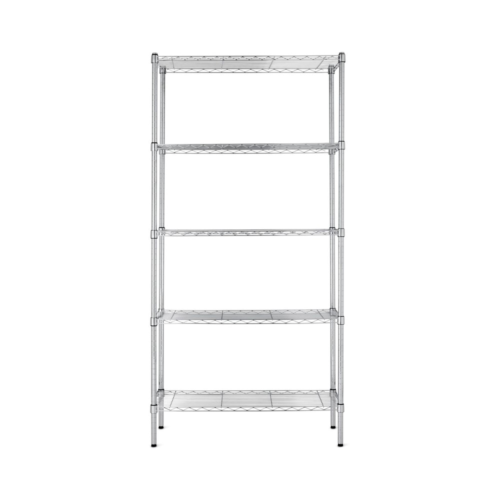 Amazon Basics 5-Shelf Adjustable Heavy Duty Steel Wire Rack, Space Saving Storag