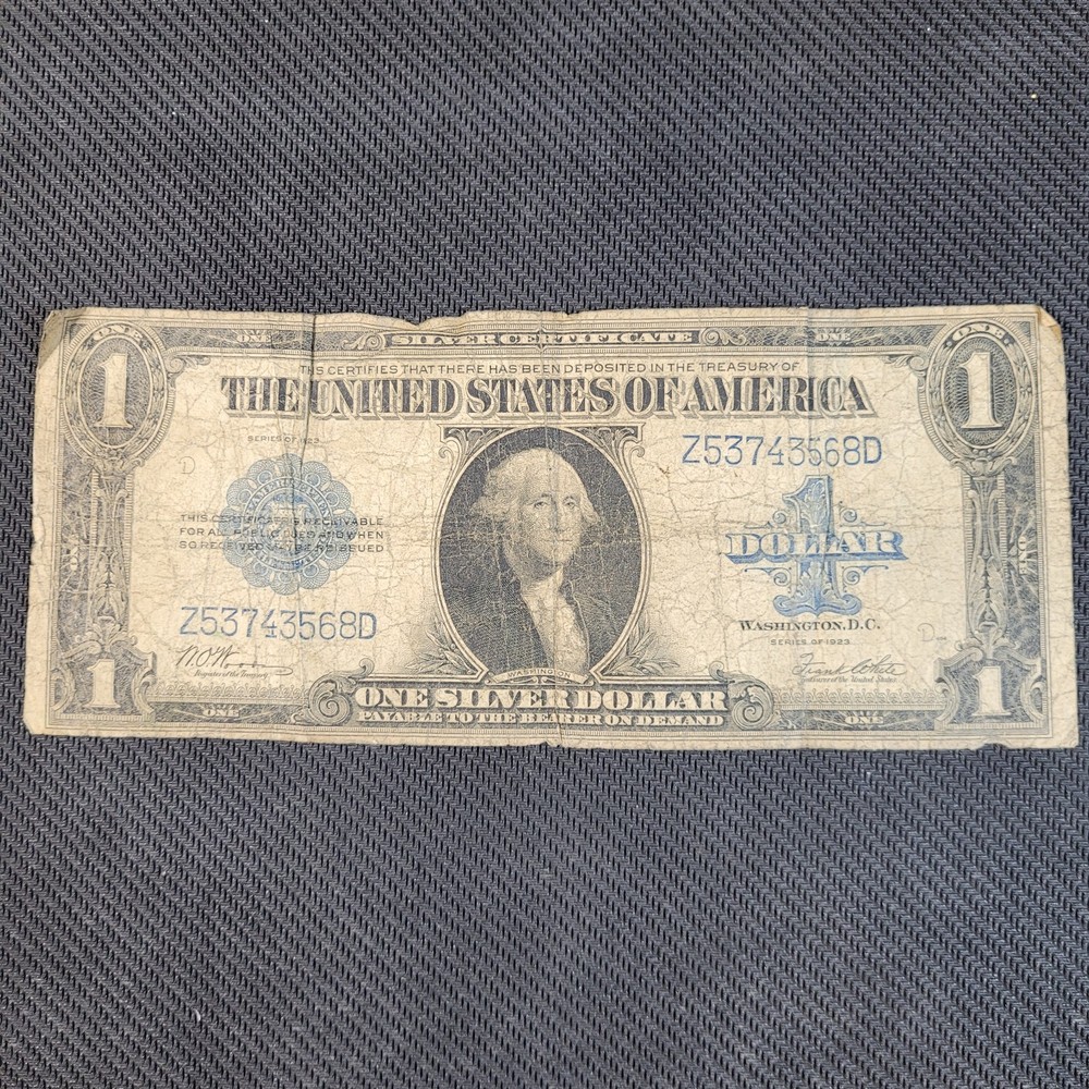 1923 One Silver Dollar Horse Blanket Silver Certificate Large Size US Mint Note