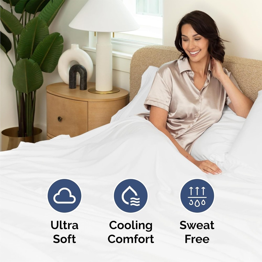Queen Size 4 Piece Sheet Set - Comfy Breathable & Cooling Sheets - Hotel Luxury