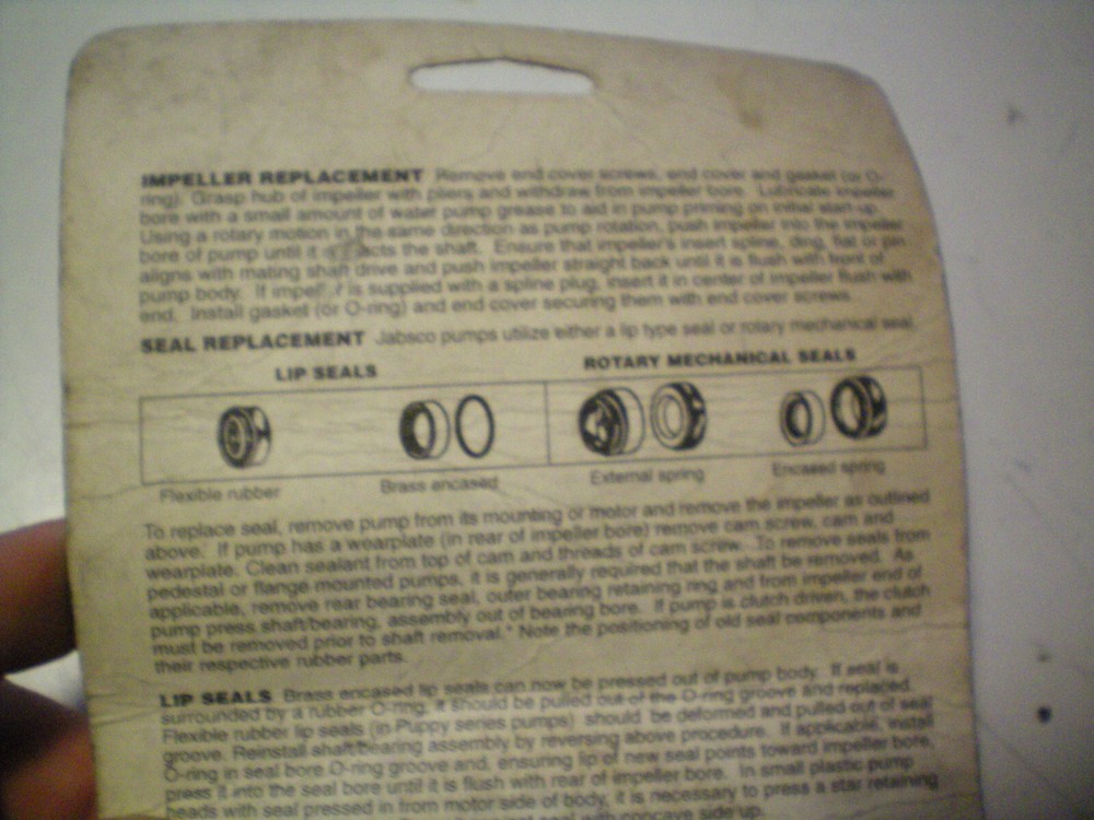 JABSCO #22120-0001 IMPELLER KIT, FREE FREIGHT