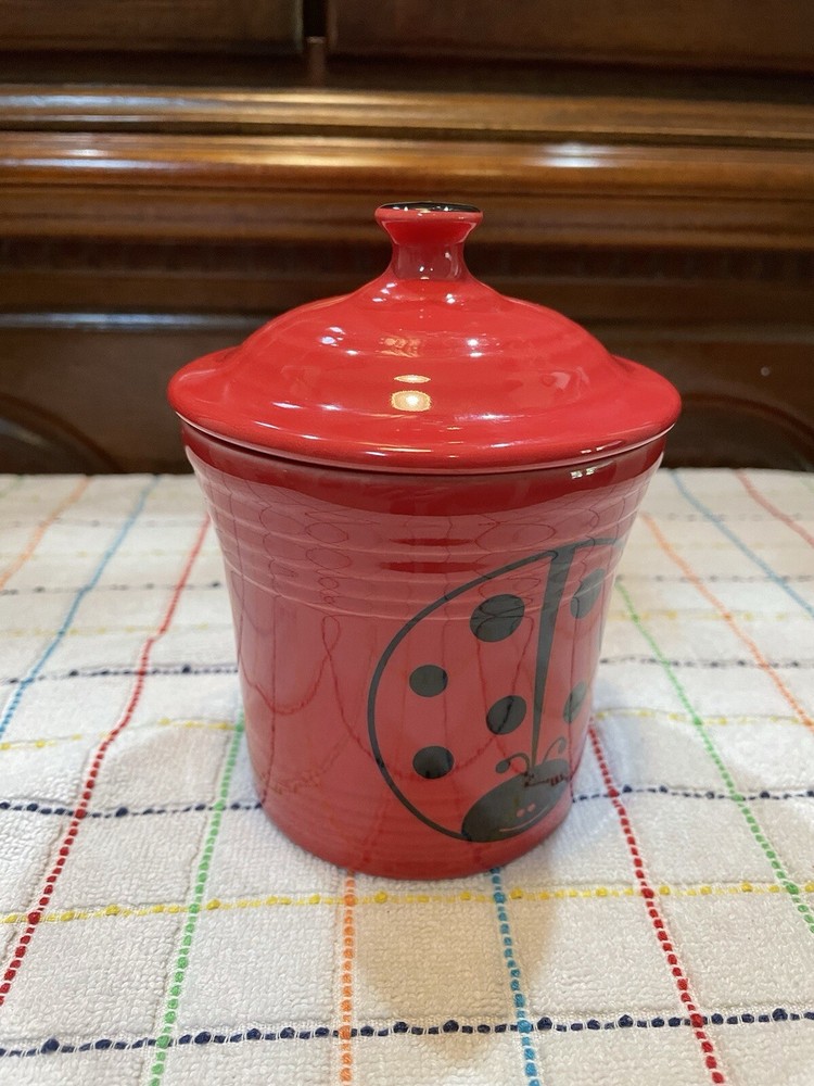 Fiesta Jam Jar Ladybug Pristine With Lid FTCCO New Utility First Quality 14 Oz