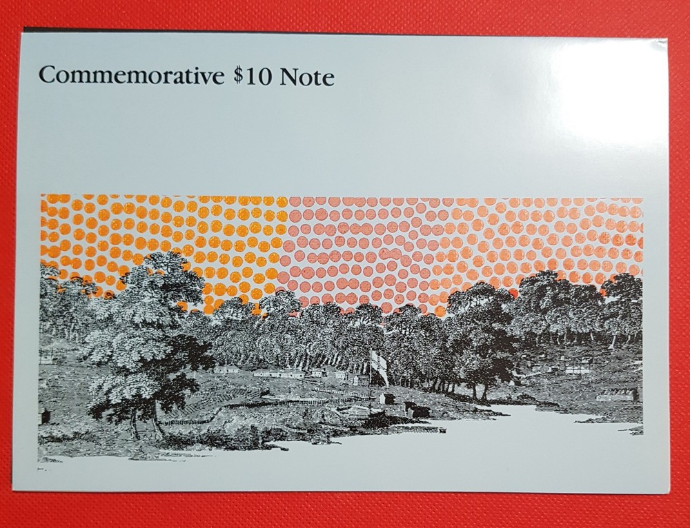 1988 AUSTRALIAN $10 FRASER/JOHNSTON FIRST POLYMER NOTE FOLDER AA 16 077427