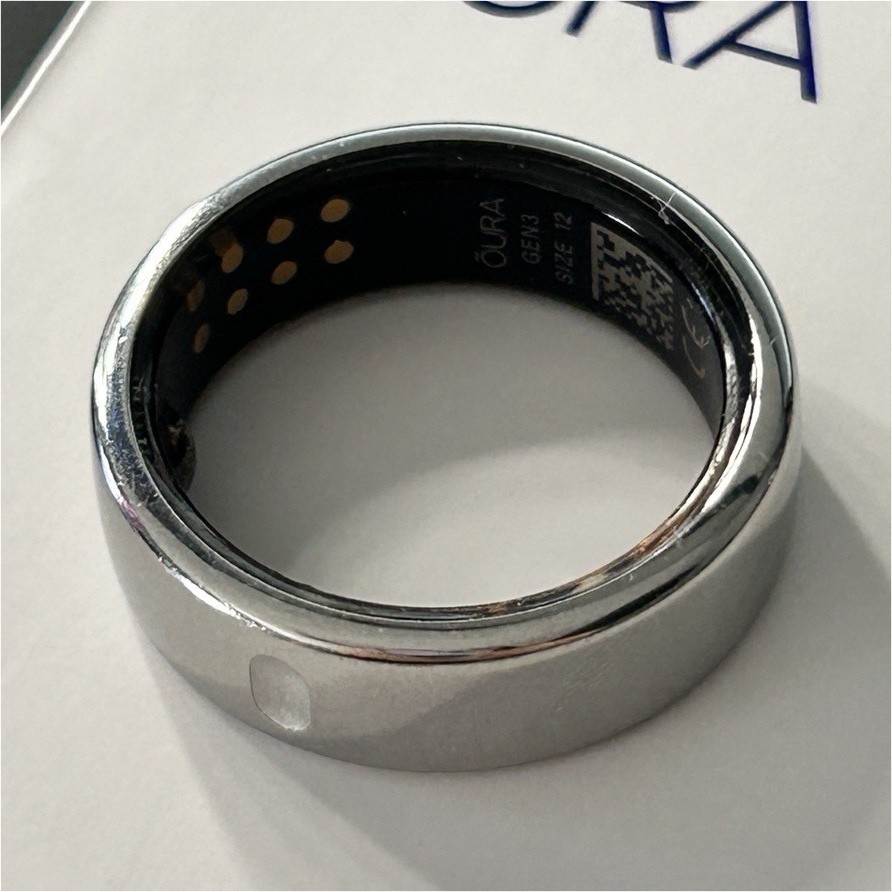 Oura Gen3 Horizon Silver Size 12 Metal Activity Tracker Ring for Finger, 1 Item