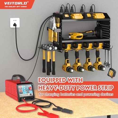 Power Tool Organizer with Charging Station, Heavy Duty Modular 3 Layer BLACK-PC