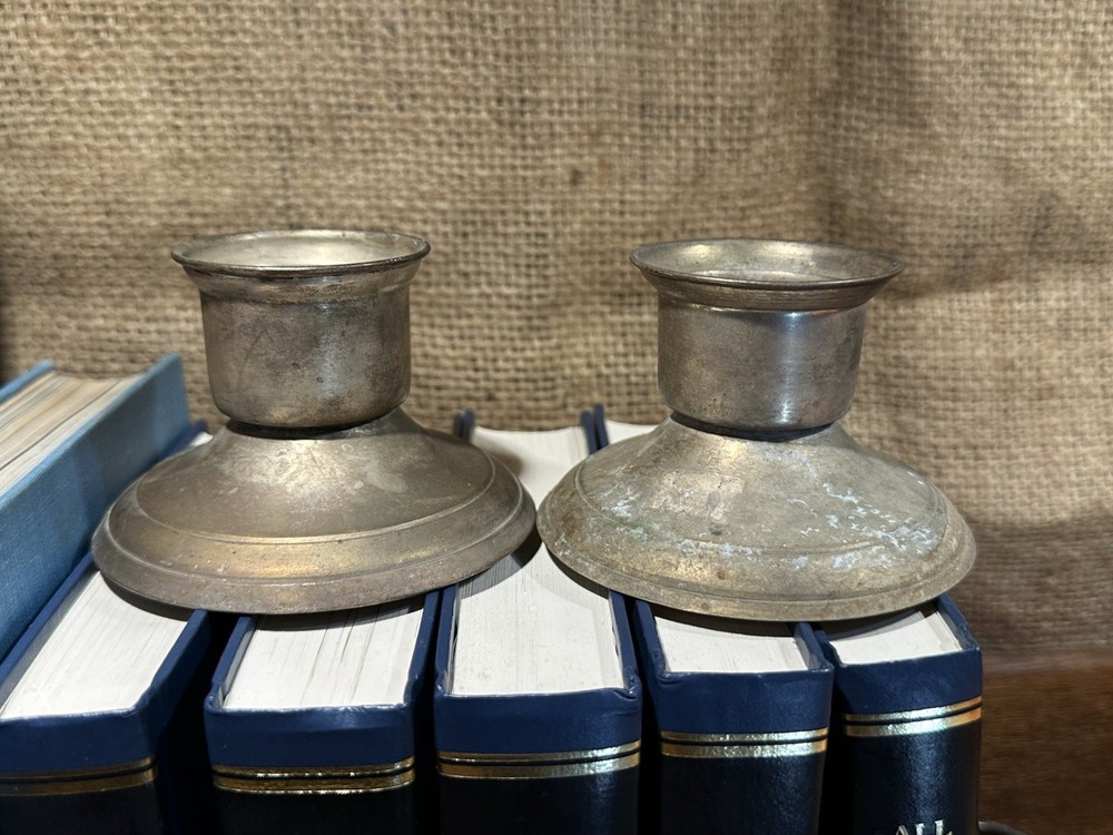 2 Vintage Leonard Silverplate candlestick holders