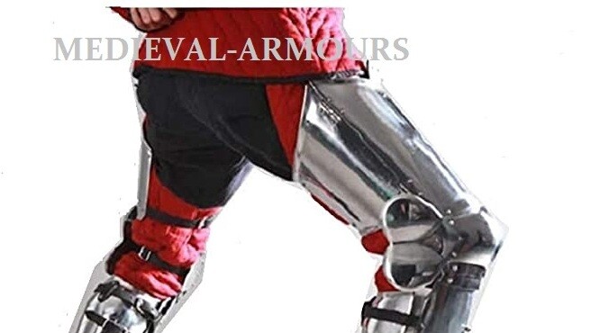 Medieval Full Leg Armor Functional Men Armor Silver