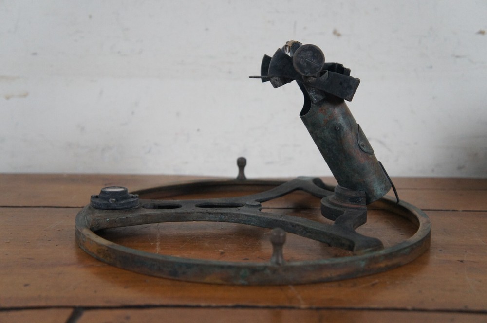 Antique Lord Kelvins Azimuth Mirror Nautical Navigation Prism Circle & Case