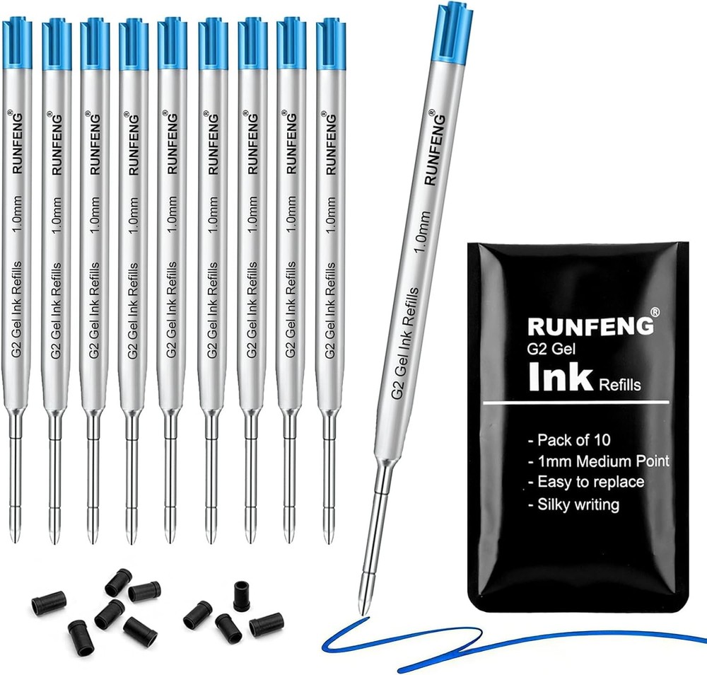 Replaceable Ballpoint Pen Refills, G2 l Ink Refills, 1mm Medium Point,