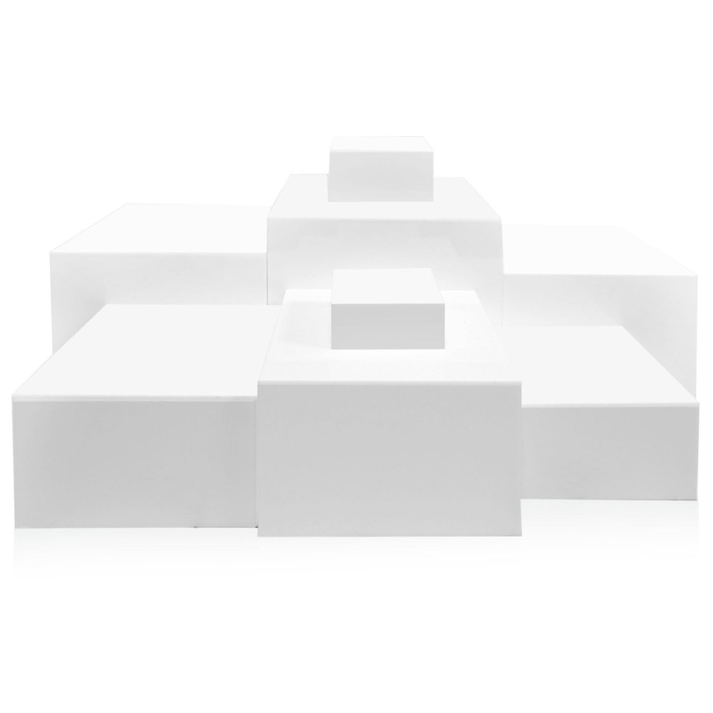 8 Pack Acrylic Risers for Display - Decorative Display Risers - White Acrylic...