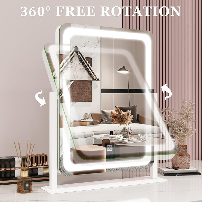 LED Vanity Mirror Lighted Makeup Mirror Adjustable Brightness Compact Design New