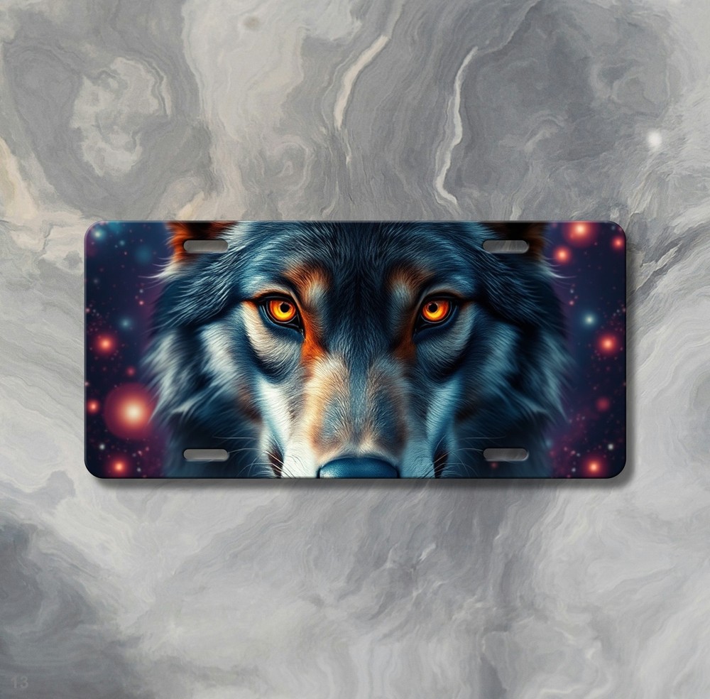 Hyperrealistic Wolf License Plate Custom Vanity Plate Unique Gift