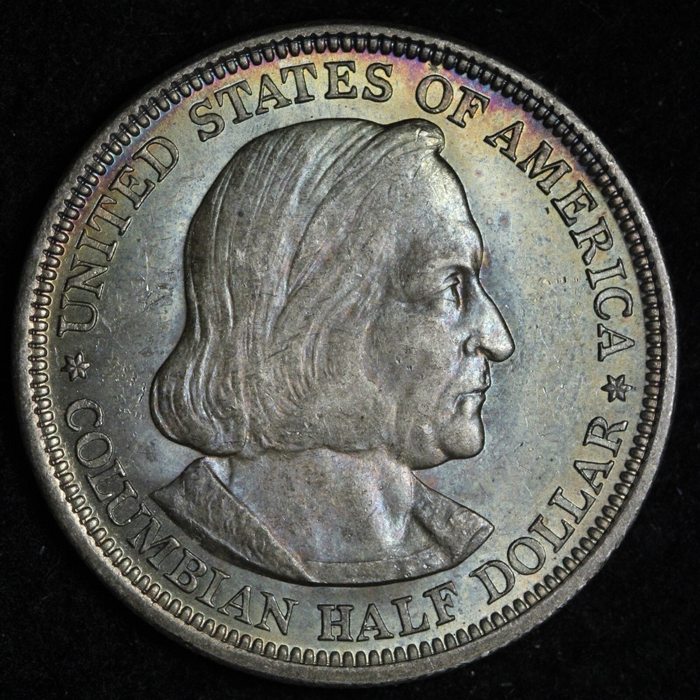 1892 Columbian Exposition Silver Half Dollar BU *UNCIRCULATED MS TONED E323 AUCB