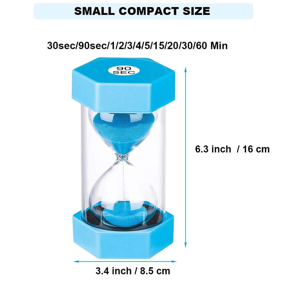 Large 30 Second Sand Timer, Colorful Durable Hourglass Sand Clock, Plastic Bl
