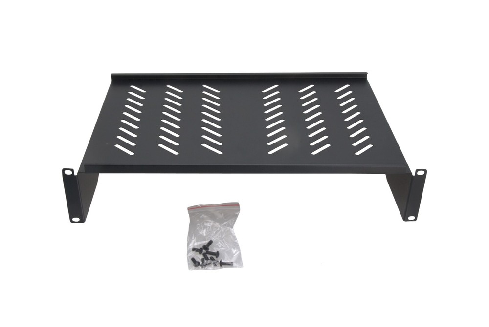 2U 19”Cantilever Vented Rack Mount, 12.24" Deep, Network/IT/DJ Server Shelf