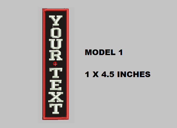 Custom Embroidered 1" x 4.5" Name Tag Patch Motorcycle Biker Iron on VERTICAL