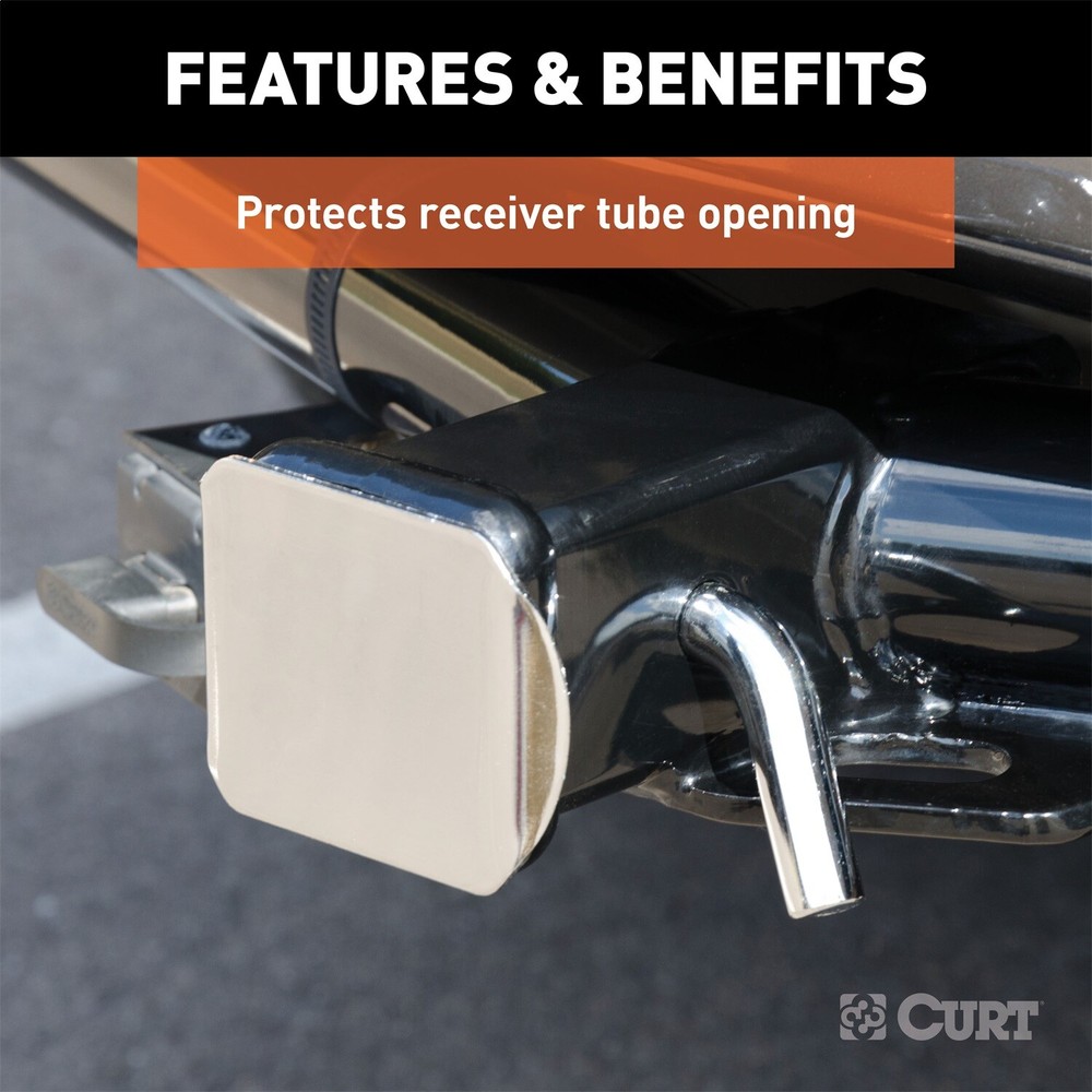 CURT 22171 2" Chrome Plastic Hitch Tube Cover (Packaged)