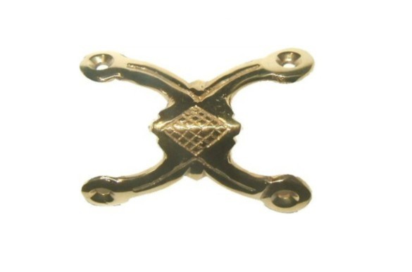 Trunk Edge Clamp - Solid Polished Brass  2-5/8" Long