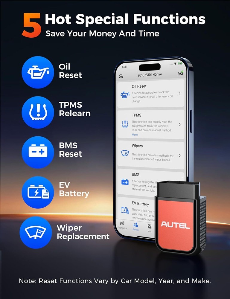 Autel MaxiAP AP2500E OBD2 Scanner Dongle Wireless Bluetooth Diagnostic Tool Code