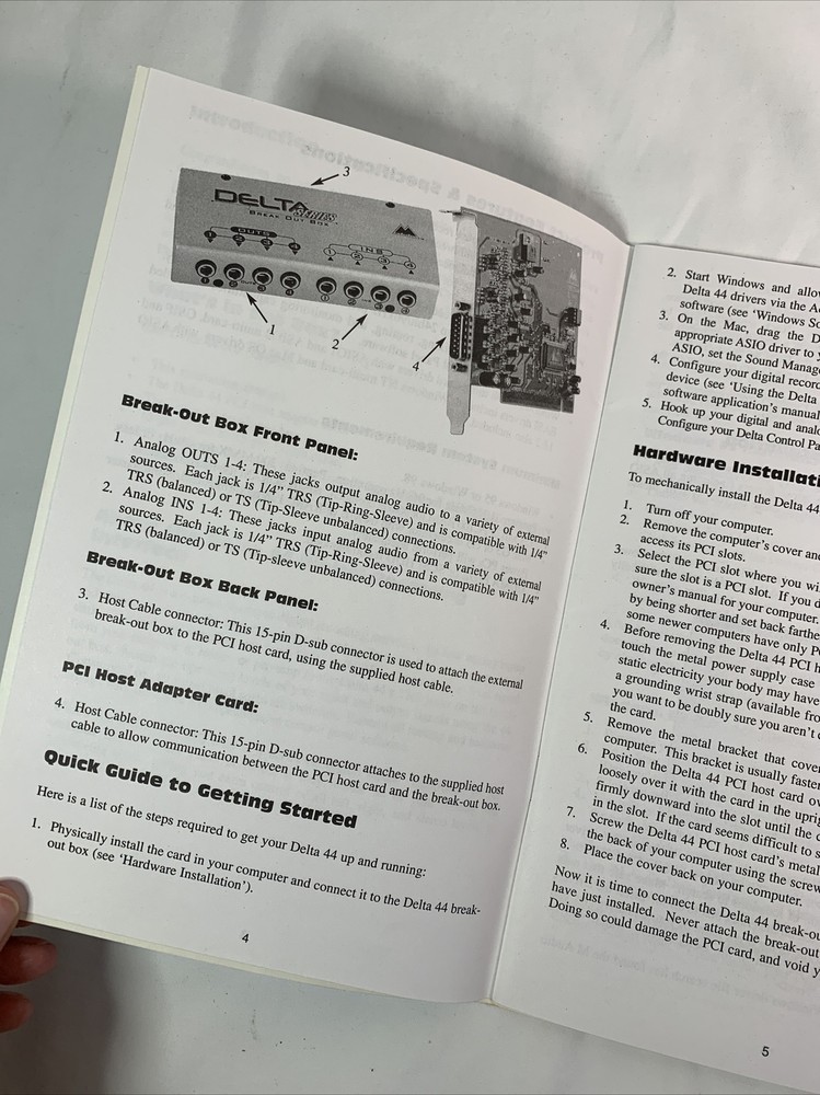 Delta 44 Audio, Manual