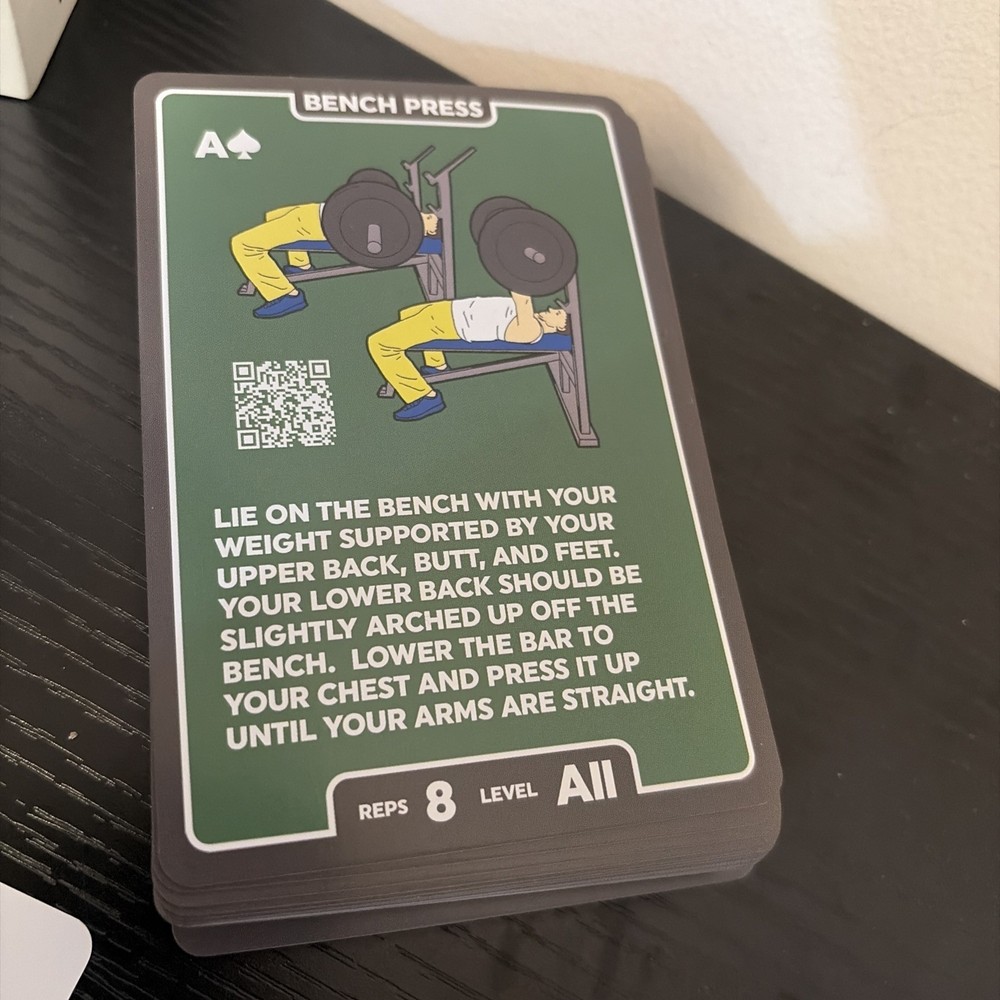 Stack 52 Barbell Exercise Cards. Weight Lifting Playing Card 2019
