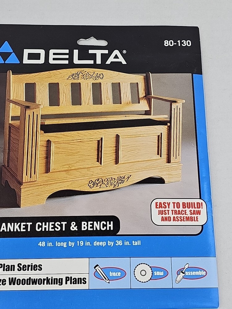 Delta Full Size Woodworking Plan/Pattern Instructions Blanket Chest Bench 80-130