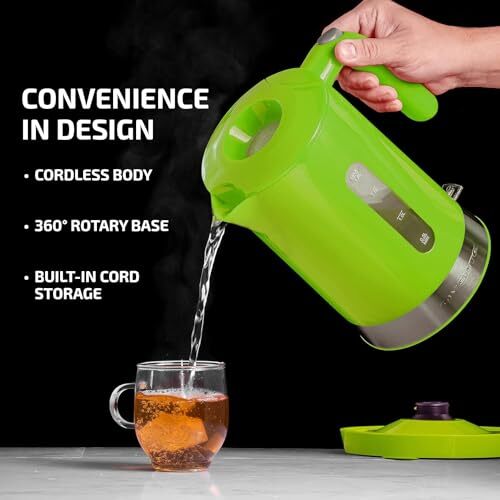 Electric Kettle Hot Water Heater 1.8 Liter - BPA Free Fast Boiling Cordless