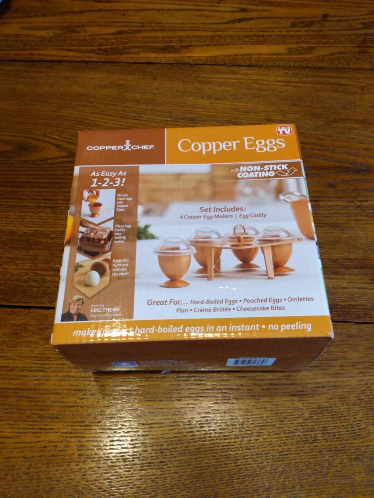 New In Box Copper Chef Copper Eggs Set