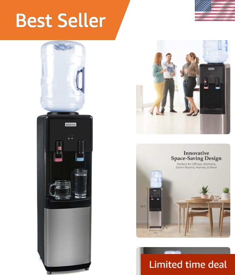 Top Loading Water Cooler with Removable Tray & Energy-Saving Features - Water...