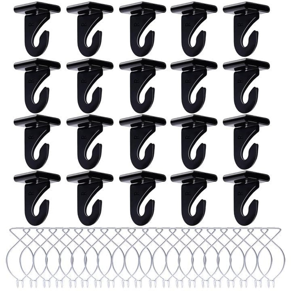 40 Drop Ceiling Hooks for Classrooms & Offices, Black Heavy Duty Ceiling Hook...