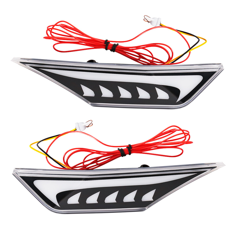 2x Switchback Sequential LED Side Marker Light Turn Signal For Honda Civic 16-21