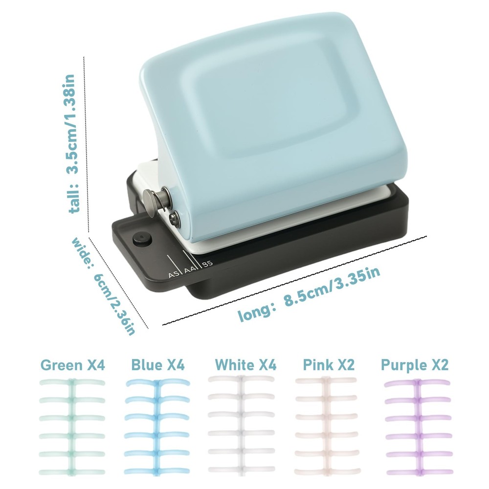 Spiral Binding Machine-Mini 6 Hole Puncher, DIY Creative Book Binder Machine ...