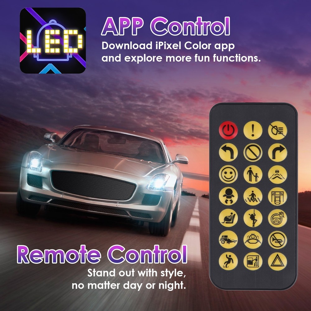iMountek 2Pack 20x64 Matrix Devil Eyes Lights For Car Ultra-thin Programmable LE