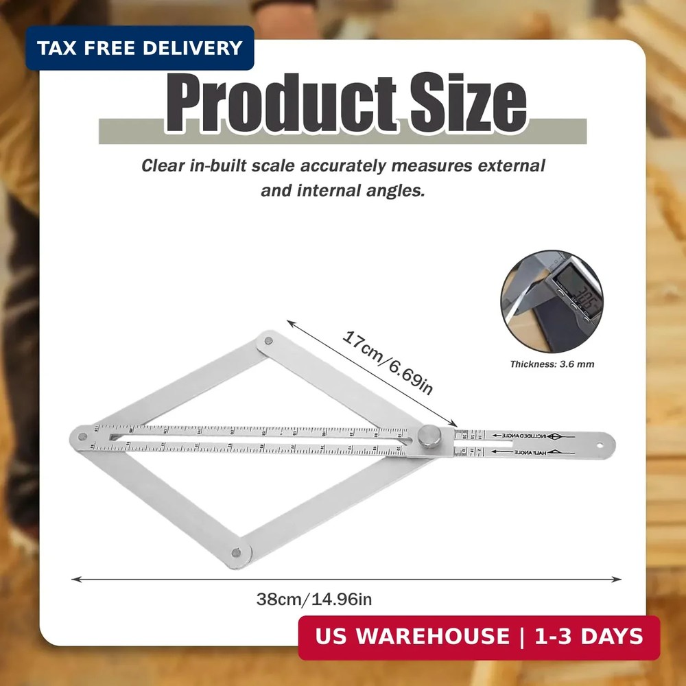 Corner Angle Finder Tool, Miter Saw Protractor with Scale, Miter Angle Finder,St