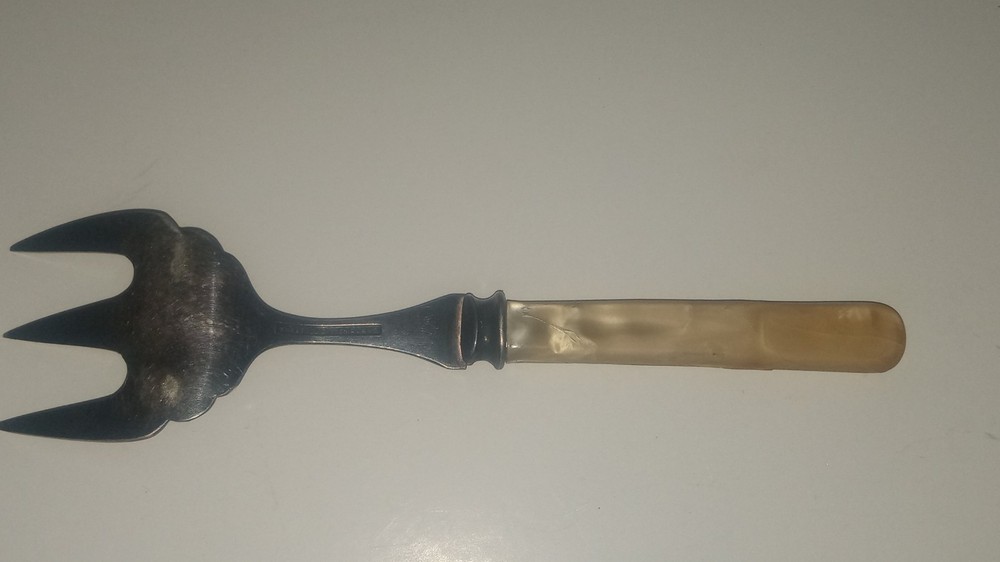 Antique Silver & Pearl Serving Fork
