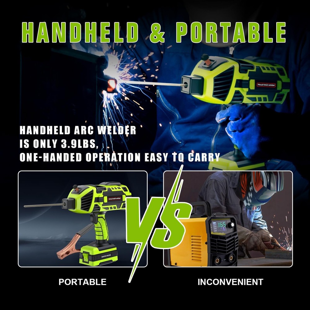 TRQWH 110V Handheld Welder with 6 Variable Current Adjustments (Green)