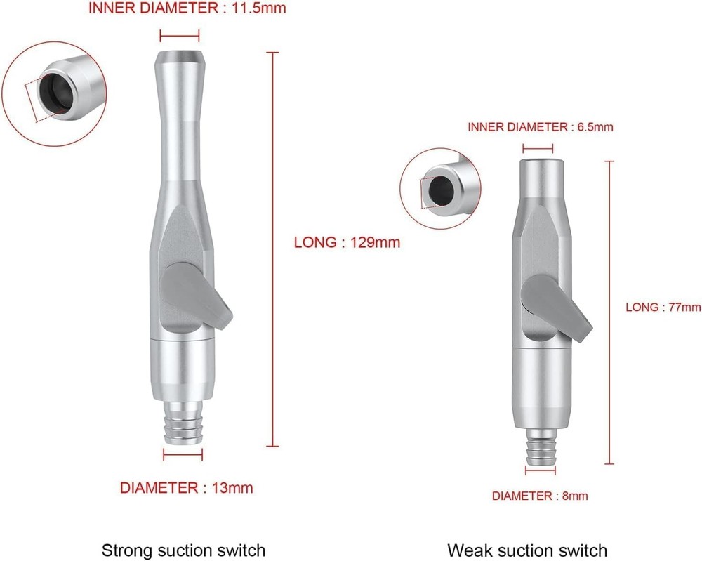 4Pcs Universal Saliva Ejector Strong Weak Tip Suction Valves SE/HVE Tip Adaptor