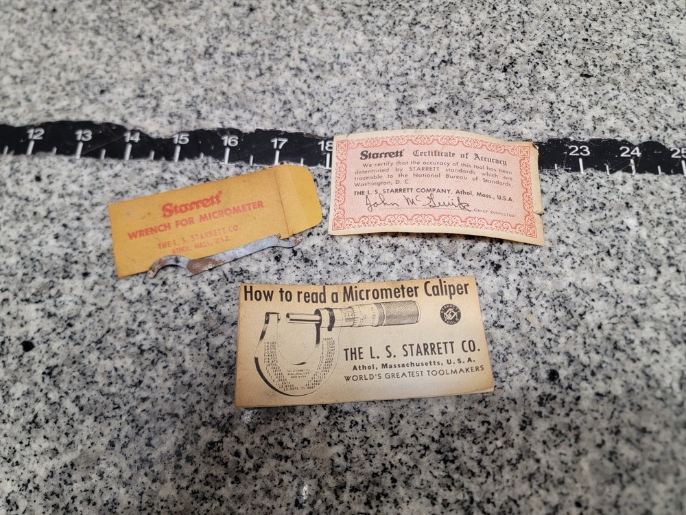 Starrett No 436 6”-12” Outside Micrometer Set, Missing 7"-8"