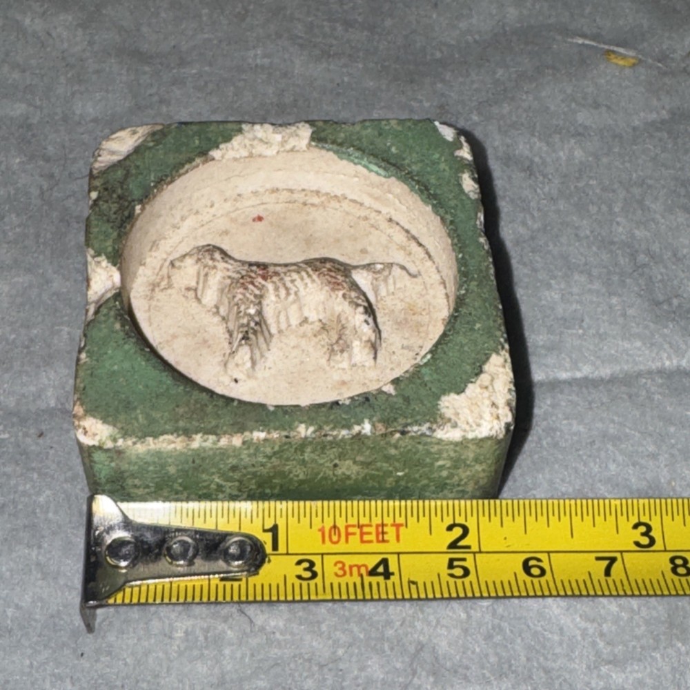 Vintage Square Thick Tile With Embossed Dog