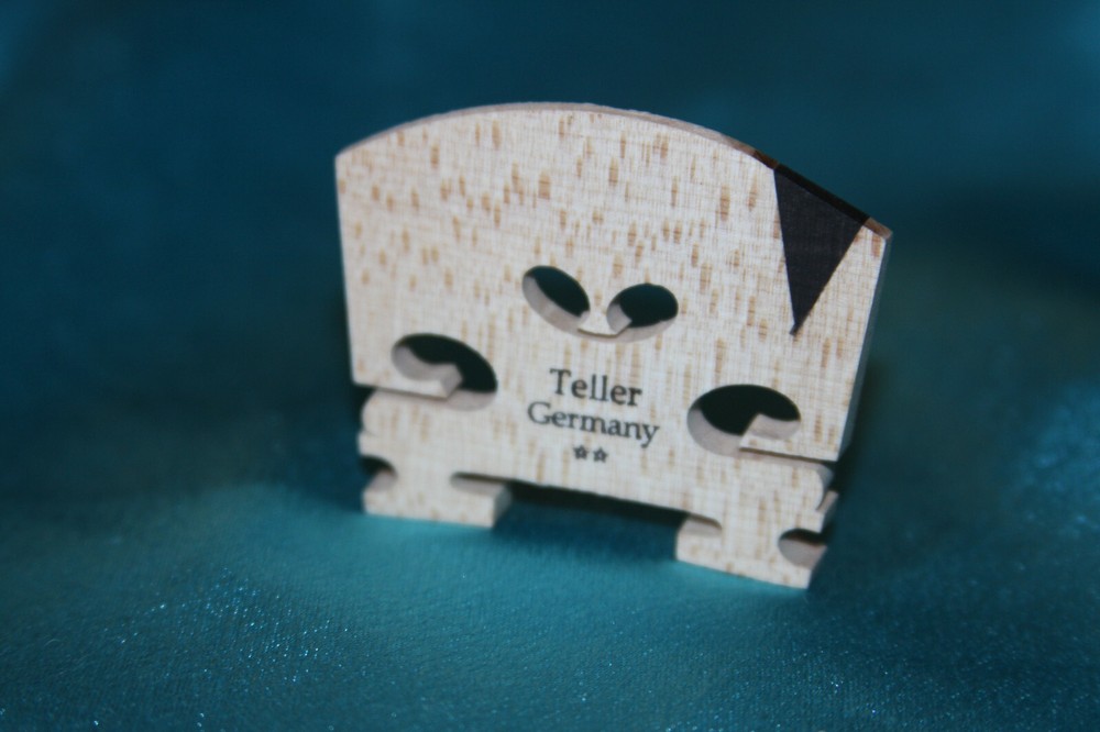 Fine Quality Fitted Flamed Maple Bridge w/"E" Insert by Teller,4/4 Size,MPN 5408