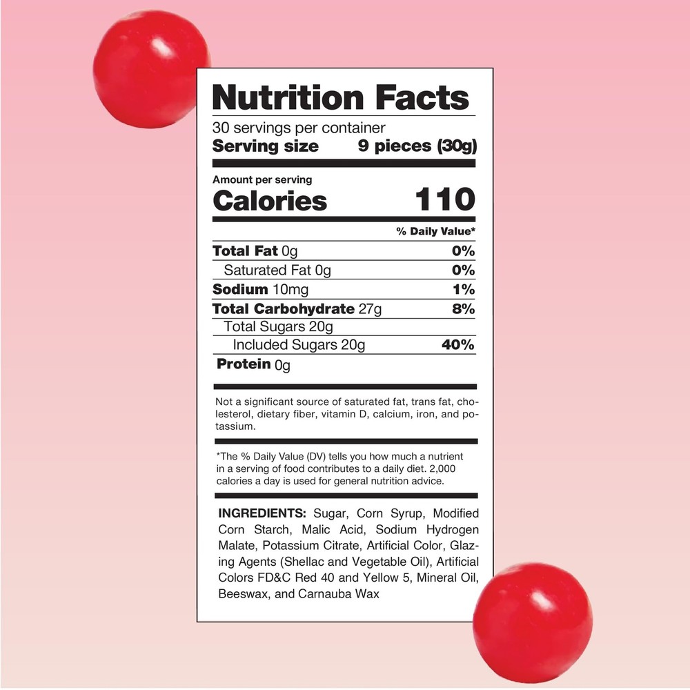 Cherry Sours Chewy Candy Balls, Bulk Pack 2 Pounds