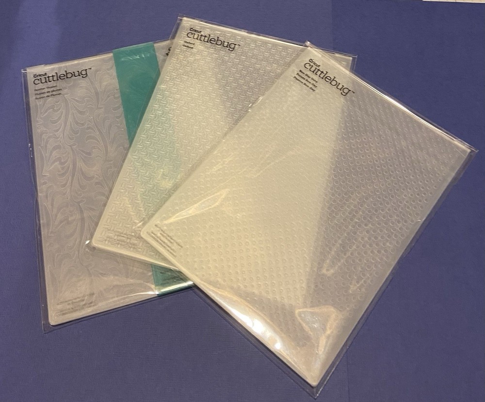 Large LOT of 3 EMBOSSING FOLDERS-Cricut Cuttlebug-Gently Used-See Description