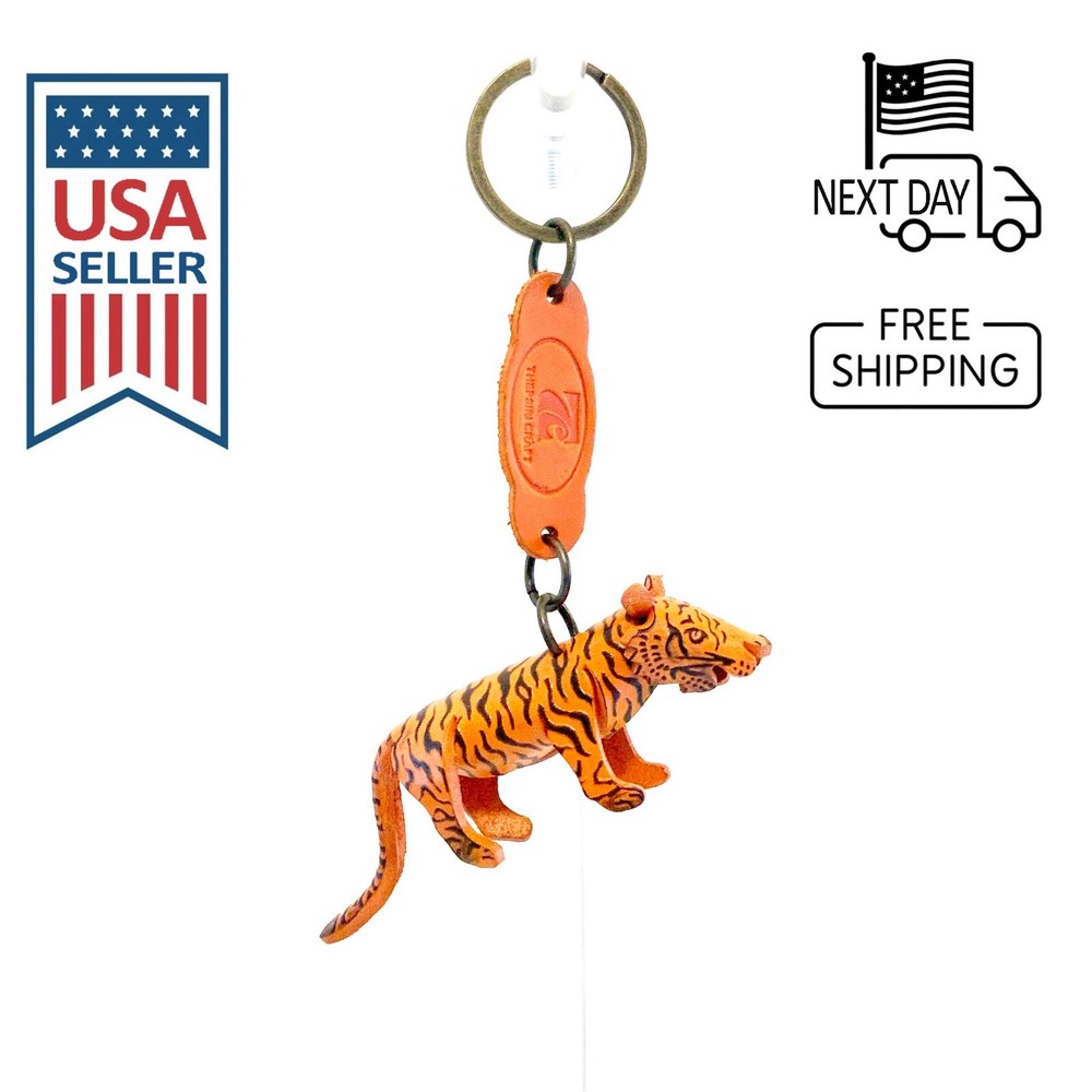 Tiger Handmade Leather Keyring
