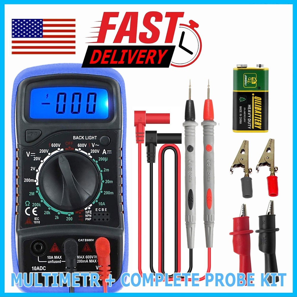 Digital Multimeter Voltmeter Ammeter AC DC Volt Ohmmeter Tester Meter Auto Range