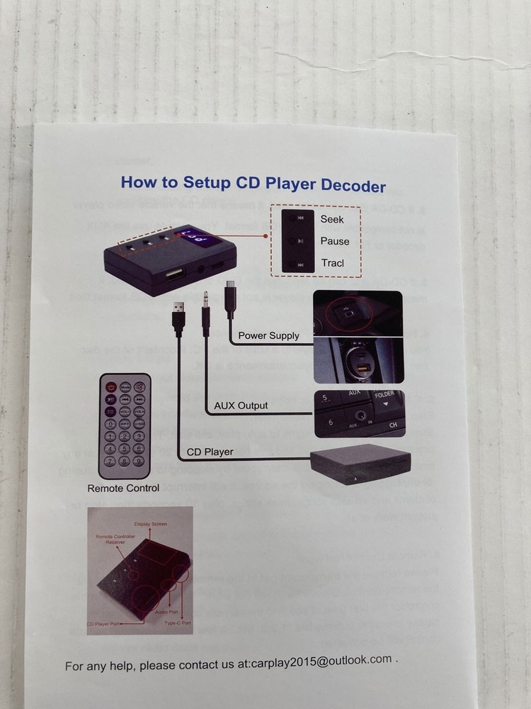 LIMINGDE USB AUX FM CD PLAYER FOR CAR