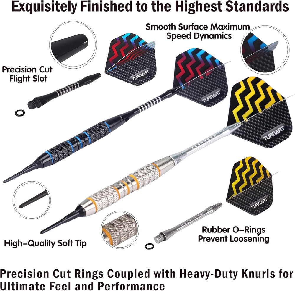 Darts Plastic Tip - Professional Soft Tip Darts Set for Electronic Dartboard 12