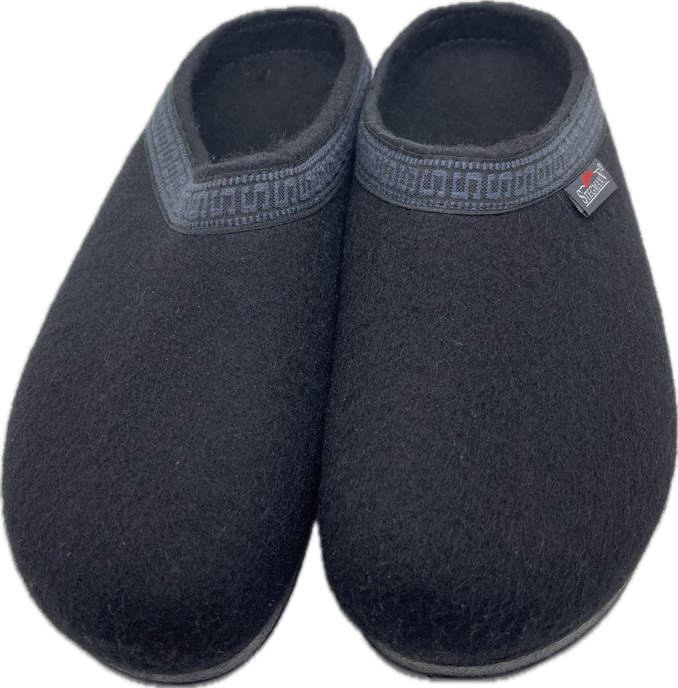 Stegmann Mens Wool Clogs Poly Sole Black Size 12