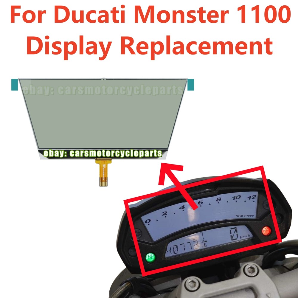 LCD Display For Ducati Monster 1100 (2009-2010) Speedometer Screen Replacement