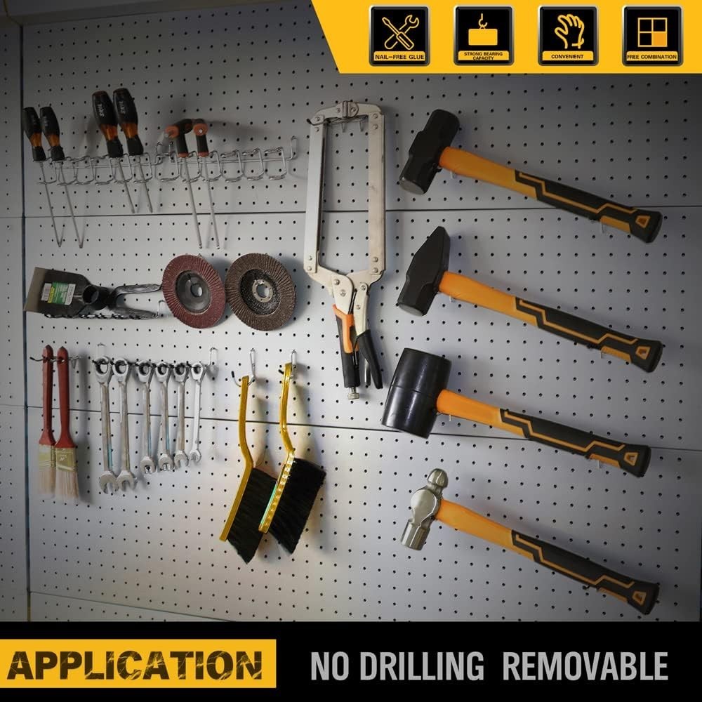 260 Piece Pegboard Hooks 1/8 & 1/4 In Peg Board Organizer Accessories Pegboard