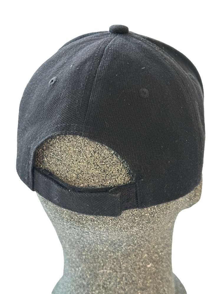 Ferrari Solid Black w Embroidered Logo Adjustable Hat Cap One Size EUC