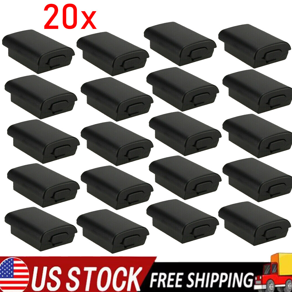 20x Black AA Battery Back Cover Case Shell Pack For Xbox 360 Wireless Controller